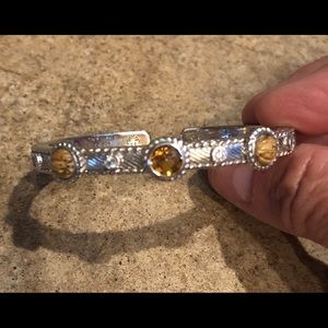 Judith Ripka Jasper & Citrine Hinged Bangle